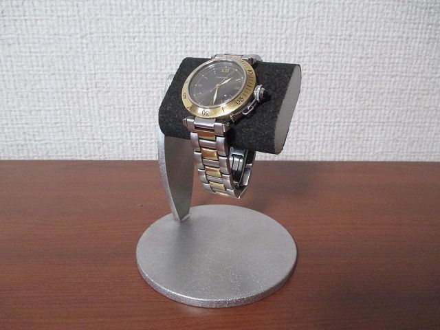 腕時計スタンド　ブラックだ円支柱リーフ腕時計スタンド　