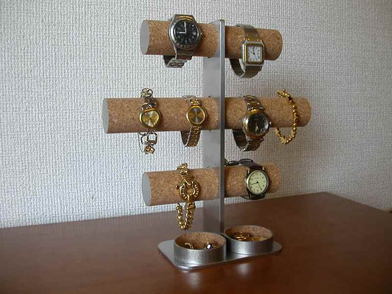 腕時計スタンド　3段8本掛け腕時計スタンド★丸トレイバージョン