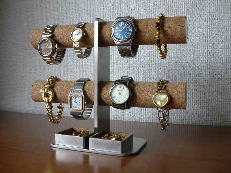 腕時計スタンド　ダブルトレイ8本掛けインテリア腕時計スタンド