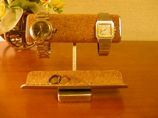 12276円 送料無料 誕生日プレゼントに 腕時計スタンド ブラックとても可愛い小物入れトレイ付き腕時計スタンド RAK775
